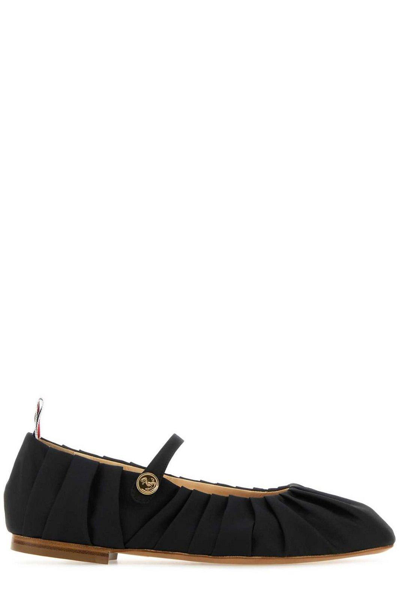 Thom Browne Pleated Ballet Flats In Black
