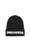 Dsquared2 Wool Logo Hat In Black