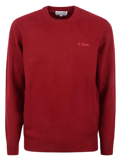 Mc2 Saint Barth Logo Embroidered Crewneck Jumper In Red