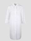 P.a.r.o.s.h Canyox Lace Embroidery Shirt Dress In Bianco