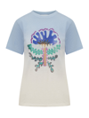 Isabel Marant Étoile Logo-print Cotton T-shirt In Lu Light Blue
