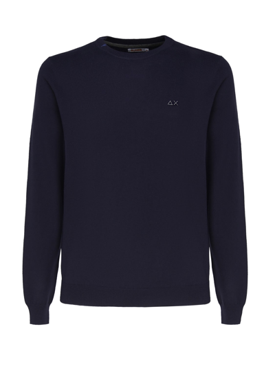 Sun 68 Sweater With Logo In Navy Blue