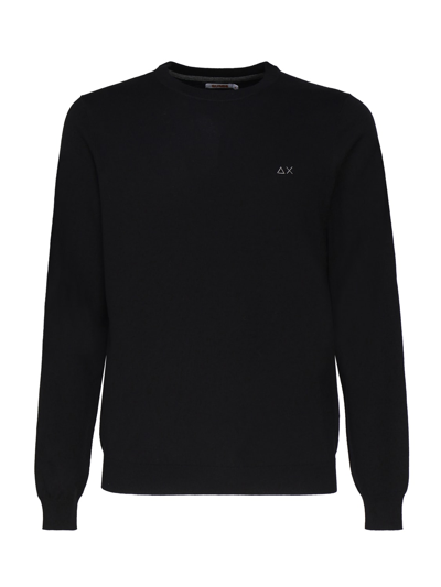 Sun 68 Cotton And Wool Sweater In Nero