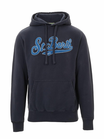 Mc2 Saint Barth St. Barth Terry Patch Hoodie In Blue