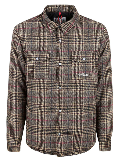 Mc2 Saint Barth Logo Embroidered Checked Snapped Shirt In Multi