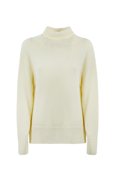 Drumohr High Neck Sweater In Bianco