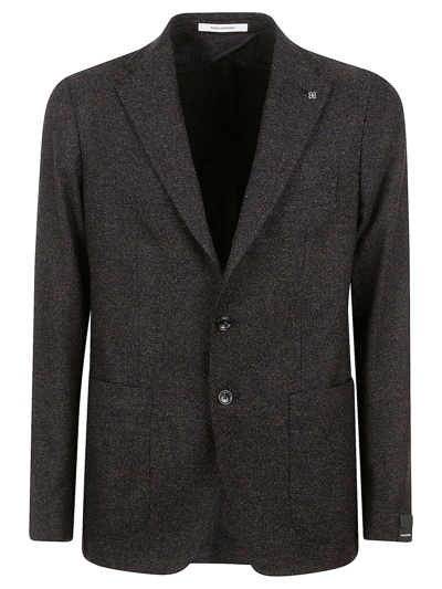 Tagliatore Straight-hem Single-breasted Blazer In Marrone