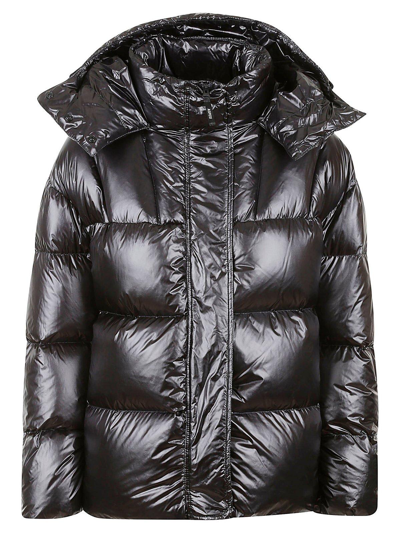 Aspesi Funnel-neck Padded Jacket In Nero