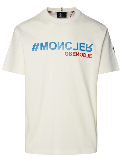 Moncler Ivory Cotton T-shirt In White