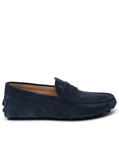 Tod's Blue Suede Bubble Loafers Man