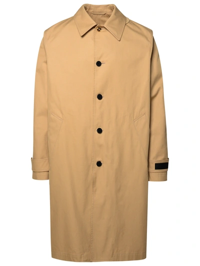 Versace Barocco Trench Coat In Beige