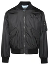 Versace Black Nylon Bomber Jacket In Black