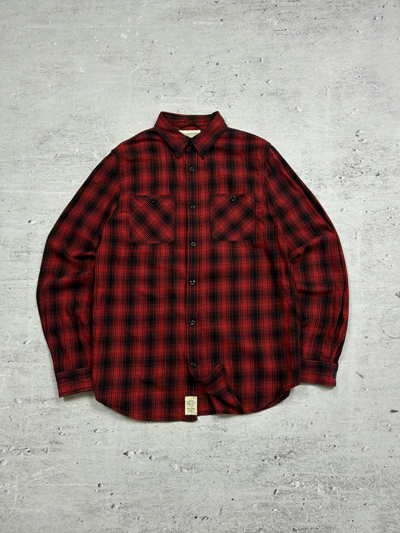 Pre-owned Ralph Lauren X Vintage Ralph Laurent Plaid Flannel Shirt 90-00s In Red