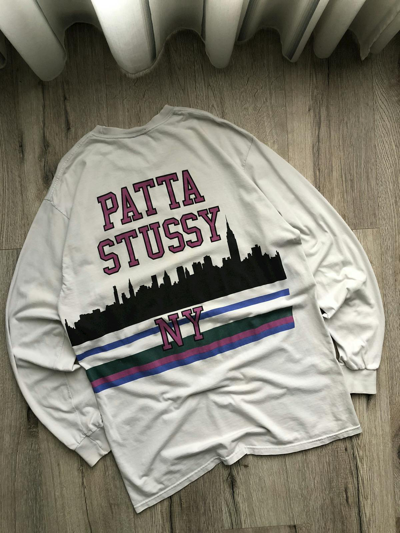 Pre-owned Stussy Patta Ny Long Sleeve Vintage In White