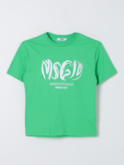 Msgm T恤  Kids 儿童 颜色 绿色 In Green