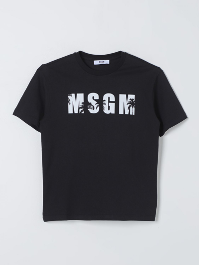 Msgm T恤  Kids 儿童 颜色 黑色 In Black