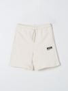 Msgm Kids' Logo-print Shorts In Beige