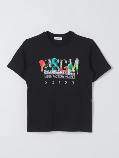 Msgm T恤  Kids 儿童 颜色 黑色 In Black