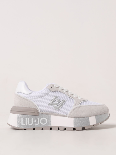 Liu •jo Amazing Glittery Mesh Sneakers In White
