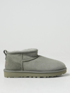Ugg Womens Pale Green Classic Ultra Mini Logo-patch Suede And Shearling Ankle Boots Eur 36 / 3 Uk In Green