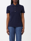 Lacoste Dark Blue Short-sleeved Polo Shirt In Blue 1