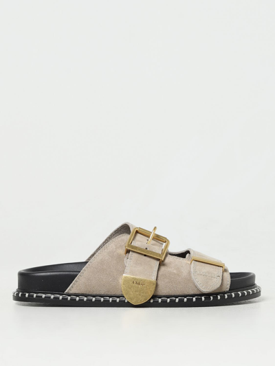 Chloé Dark Greige Rebecca Mules In Brown