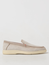 Santoni Suede Detroit Loafers In Beige