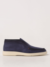 Santoni Leather Detroit Loafers In Blue