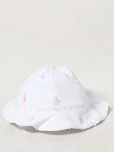 Polo Ralph Lauren Baby Girls Polo Pony Interlock Hat In White