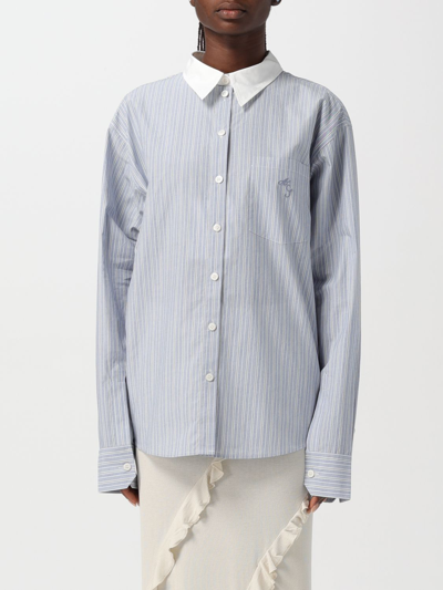 Acne Studios Stripe Detailed Buttoned Shirt In Blue White Stipe
