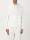 C.p. Company Relaxed Fit Hooded Sweatshirt With Kangaroo Pocket In White