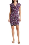 TED BAKER TED BAKER LONDON MAGGEYI FLORAL WRAP FRONT JERSEY DRESS