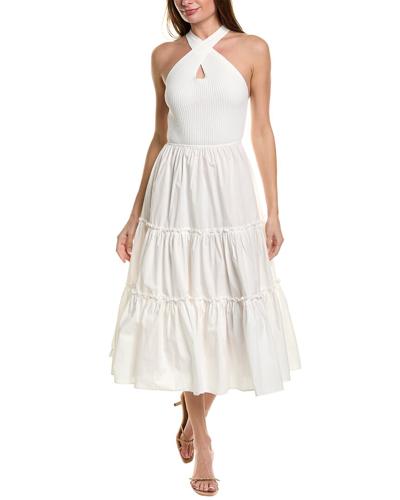 Central Park West Tiered Maxi Dress In White