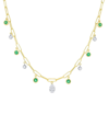 MEIRA T MEIRA T 14K 0.50 CT. TW. DIAMOND & EMERALD PAPERCLIP NECKLACE