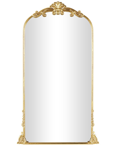 Peyton Lane Gold Metal Tall Ornate Arched Baroque Floor Mirror