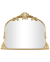 Peyton Lane Gold Metal Ornate Arched Baroque Wall Mirror In Gold
