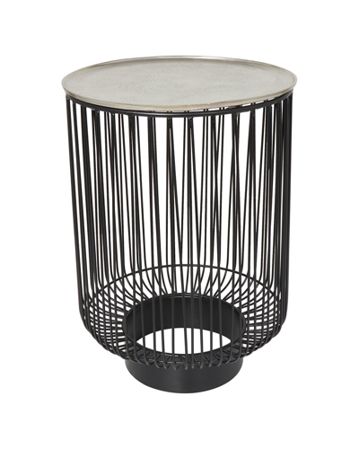 Peyton Lane Geometric Open Frame Wire Accent Table In Black