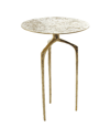 Peyton Lane Geometric Slim Textured Accent Table In Gold
