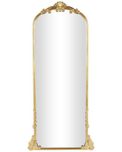Peyton Lane Gold Metal Tall Ornate Arched Baroque Floor Mirror
