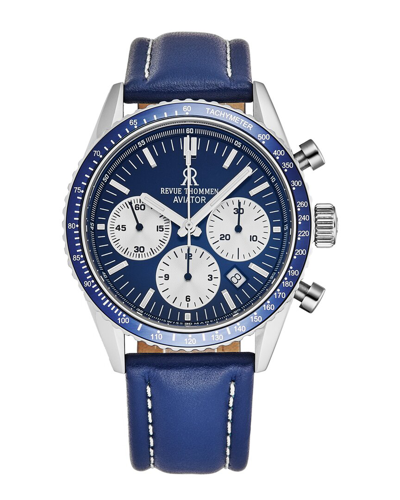 Revue Thommen Aviator Chronograph Automatic Blue Dial Men's Watch 17000.6535 In Blue / Silver
