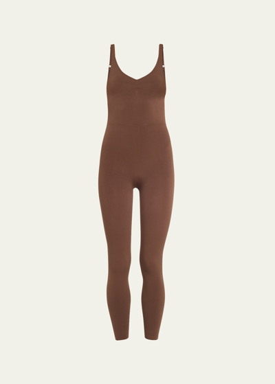 Tracy Anderson Seamless Scoop-neck Active Jumpsuit In Coco Mocha