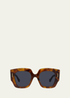 Loewe Anagram Acetate Square Sunglasses In Blonde Havana