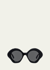 Loewe Curvy 49mm Small Geometric Sunglasses In Black
