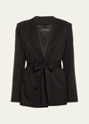 Kobi Halperin Brett Rhinestone Tie-waist Jacket In Black