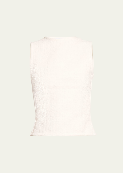 Proenza Schouler White Label Hazel Sleeveless Tweed Top In Ivory