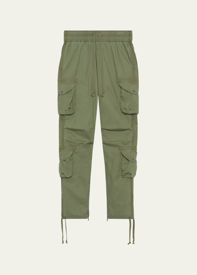 John Elliott Green Garment-dyed Cargo Pants In Olive