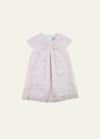 FLORENCE EISEMAN GIRL'S COTTON PIQUE DRESS WITH BOW