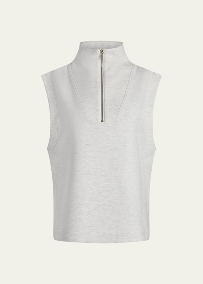 Varley Magnolia Half-zip Tank Top In Ivory Marl