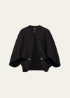 Loro Piana Buttoned Cashmere Cape In 8000 Black