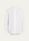 TOTÊME SIGNATURE COTTON PINSTRIPE BUTTON-FRONT SHIRT